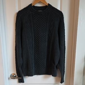 Taylor Stitch — Cable Knit Orr Sweater — Charcoal — 42 / L